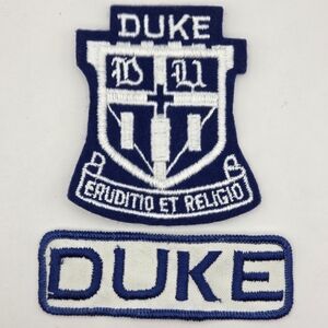 1980s DUKE BLUE DEVILS NCAA COLLEGE VINTAGE, TWO AUTHENTIC LOGO TEAM PATCHES